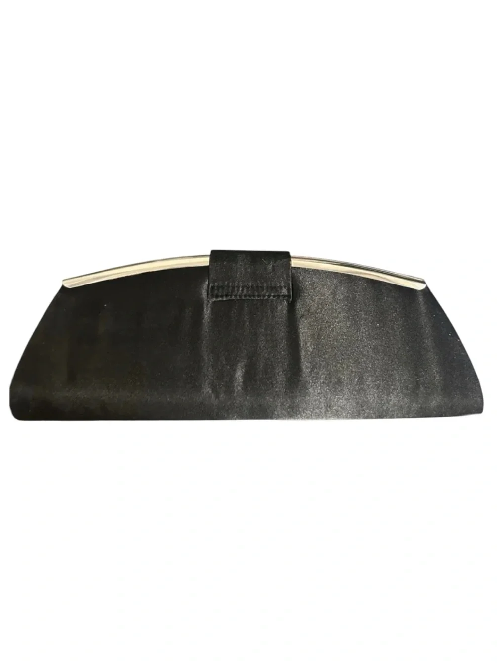 Vintage TOVA Beverly Hills Black Satin Evening Clutch Purse Rhinestone Butterfly